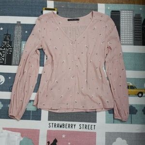 Floral Pink Long Sleeve Blouse